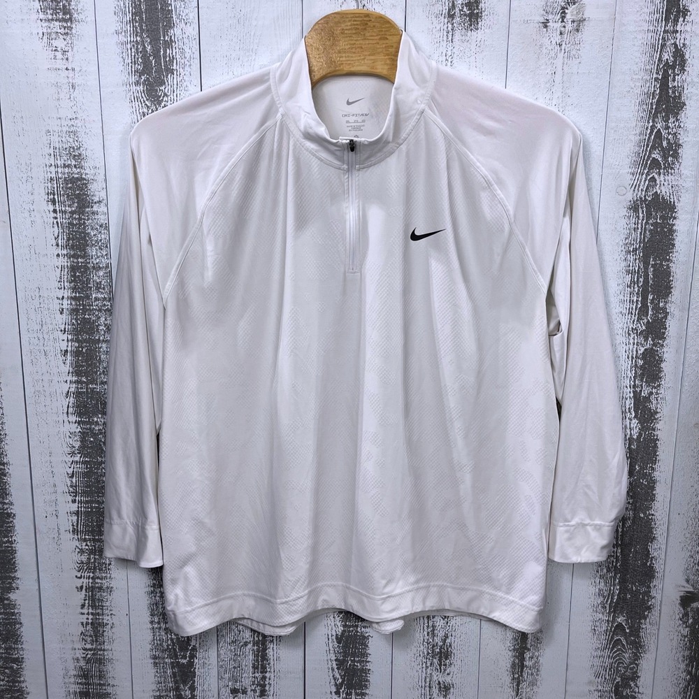 Nike Dri-FIT ADV Tour Golf Pullover 3XL White 1/2 Zip Top Preowned DR5281-100